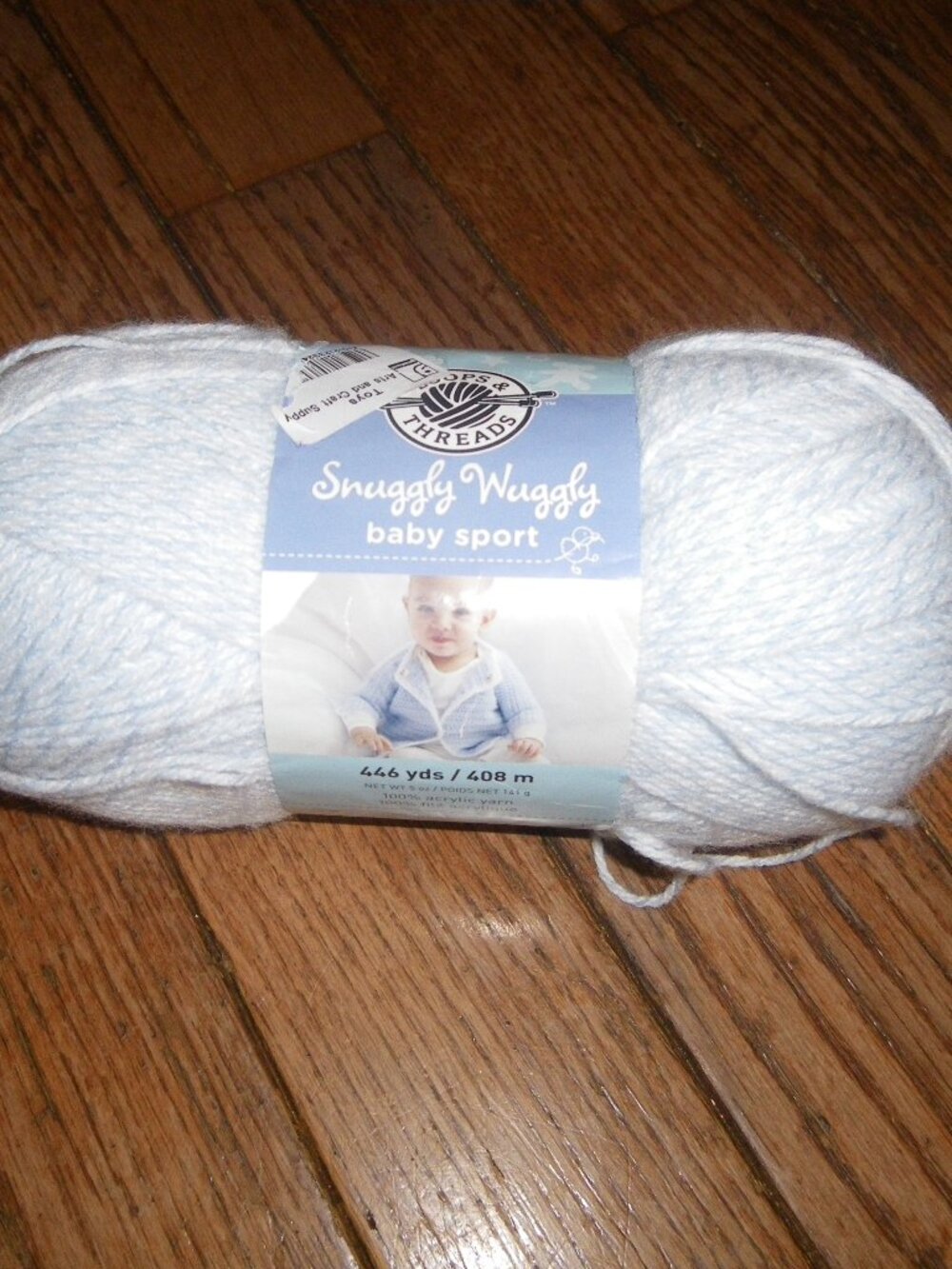1 Skein Loops & Threads Snuggly Wuggly Yarn Color Baby Fenim Marl 444 yds.